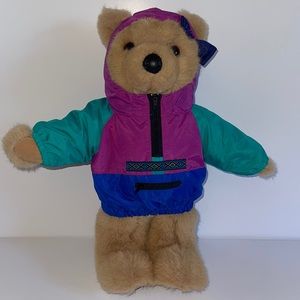 Vintage Ellie Bear wearing a L.L Bean wind breaker